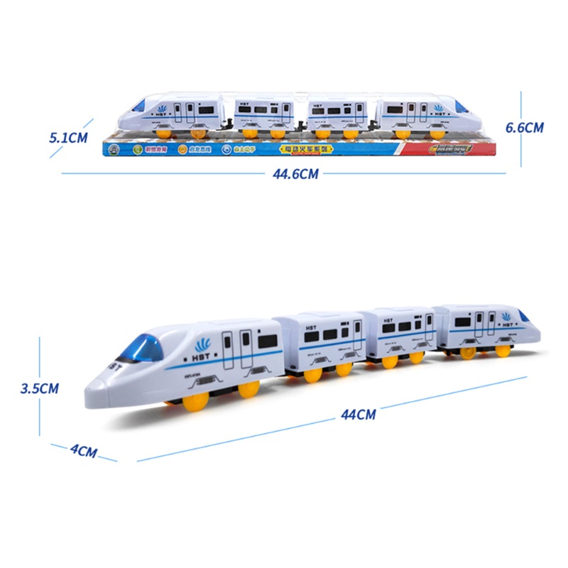 Dy 1 Bộ Xe Lửa Nhựa Tiếng Ồn Thấp Đồ Chơi Xe Lửa Điện Mô Hình Xe Lửa Tốc Độ Cao