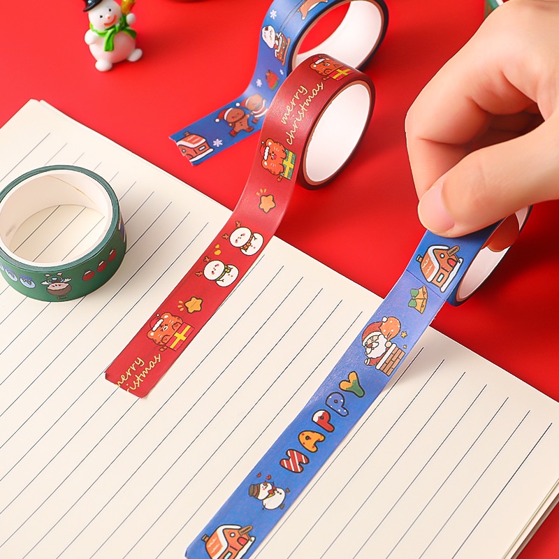 3 Băng Dính Washi Tape Giáng Sinh Noel Merry Christmas 1.5Cm*3M