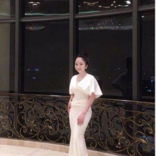 Đầm váy dạ hội trung niên đuôi cá tay cánh dơi đầm dự tiệc cao cấp