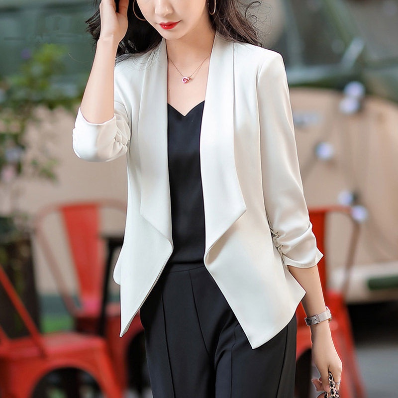 Áo Khoác blazer Màu Trắng Mềm Mại Thoải Mái Chất Lượng Cao Thời Trang Cho Nữ