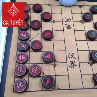 Bộ Quân Cờ Tướng Gỗ Cẩm 4cm