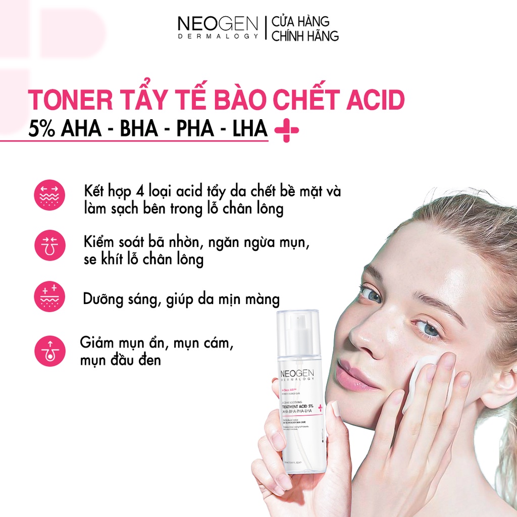 Toner Tẩy Tế Bào Chết 5% PHA - AHA - LHA - BHA Dưỡng Sáng Ngừa Mụn ...