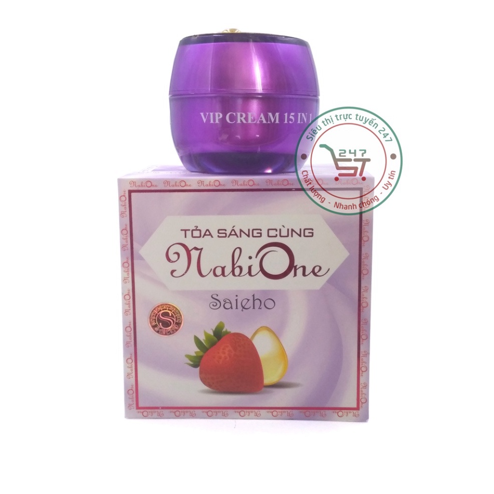 Kem Nám Tàn nhang dưỡng Trắng da Đồi mồi Phục hồi da Dâu tây Sữa ong chúa NaBi One 15in1 35g (Trắng-Tím)