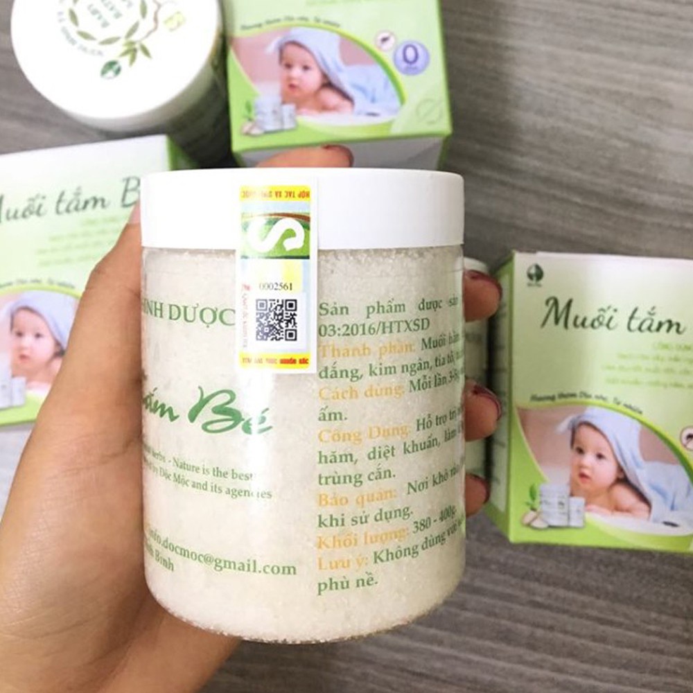 Ảnh Muối Tắm Bé Độc Mộc 400g - HTX Sinh Dược - Muối Tắm Thảo Dược Hết Rôm Sảy - Mề Đay - Mẩn Ngứa 3