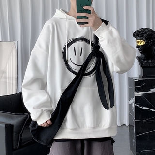 Áo hoodie tay dài in hình mặt cười 3 màu sắc dễ thương