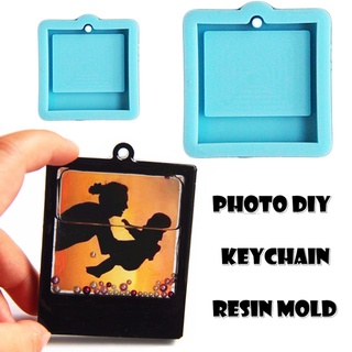 Creative Photo Frame Keychain Epoxy Resin Mold Handmade Pendants Silicone Mo