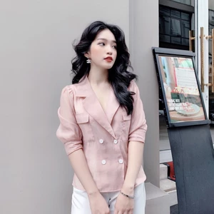 Áo sơ mi tơ cổ vest 2 màu công sở A563 KYMIE