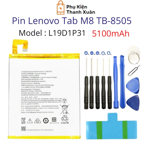 Akku Für Lenovo TAB M8 TB-8505F - L19D1P31 Ersatzakku Mit Werkzeugset