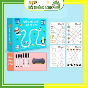 Tập Tô Vẽ Thông Minh Xoá Tập Viết Xóa Được 64 Trang Đồ chơi Giáo dục toàn diện Montessori Cho Bé 2-5t - BỐ KHỦNG LONG