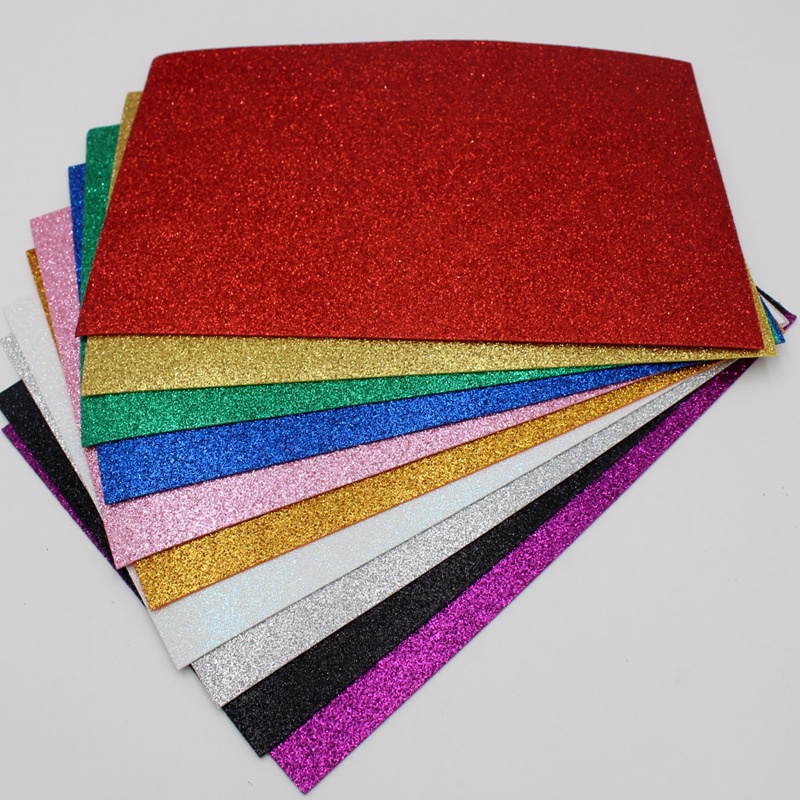 Set 5 tờ giấy xốp nhũ kim tuyến size A4 nhiều màu làm đồ thủ công handmade DIY - Kem Shop K100