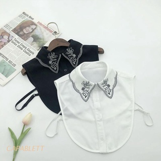 Cổ Áo Sơ Mi Giả Thêu Hoa Màu Trắng / Đen Chất Liệu Chiffon Cho Nữ