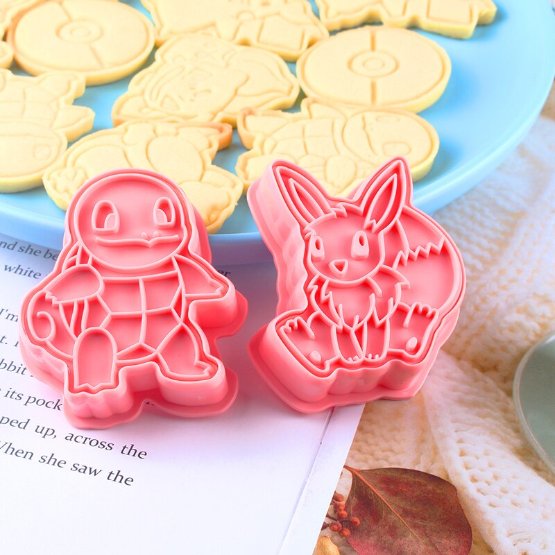 Set 6 Khuôn Cắt Bánh Quy Tạo Hình Nhân Vật Hoạt Hình Pokemon Đáng Yêu