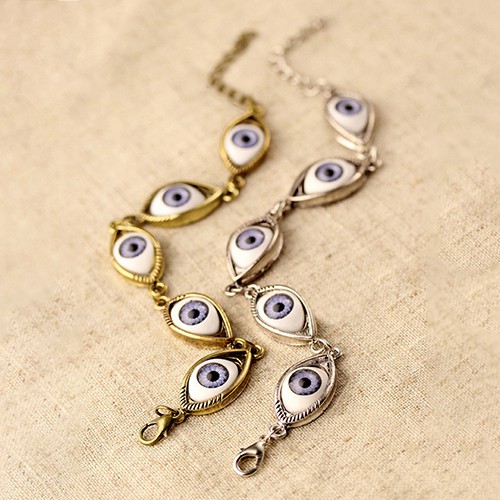[ONE] Thời Trang Unisex Thiên Thần Ác Quỷ Mắt Lớn Họa Tiết Nhãn Cầu Vòng Tay Dây Chuyền Trang Sức
