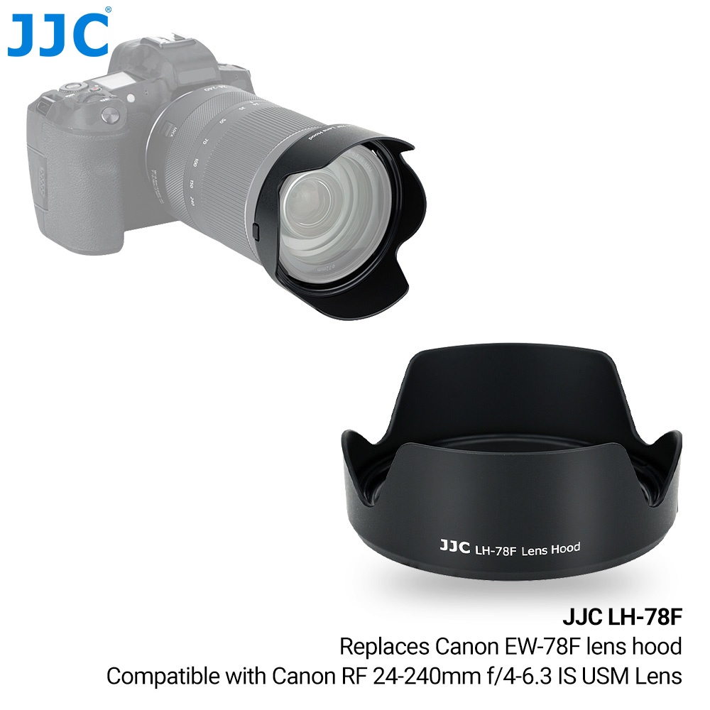 JJC EW-65C Replacement Lens Hood For Canon RF 16mm F/2.8 Macro STM - 43mm Twist-On, Petal Style