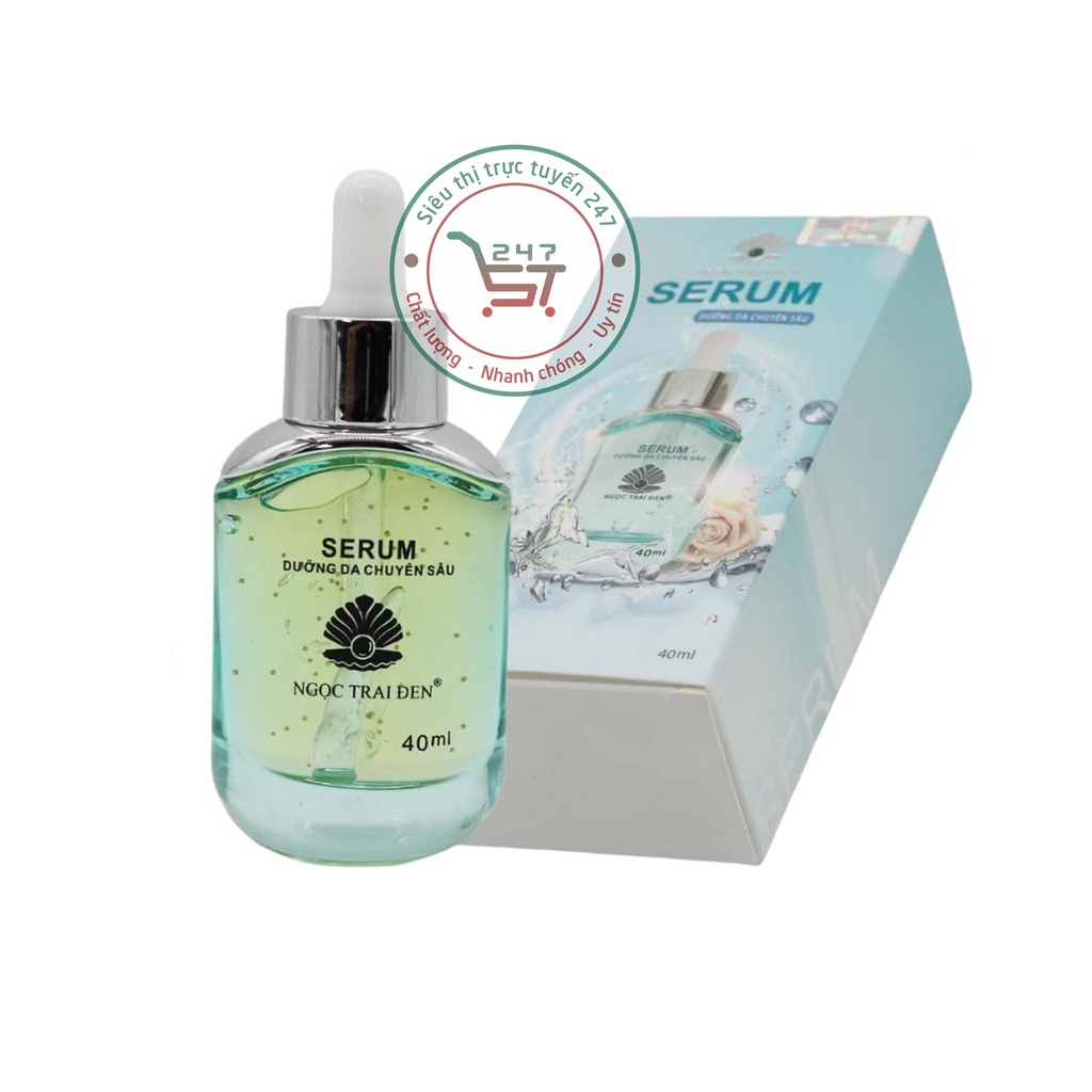 Serum dưỡng Trắng da mặt ngừa Nám Chống lão hóa Ngừa nhăn Ngọc Trai Đen 40ml (xanh dương)