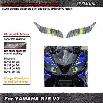 Miếng Dán Không Răng Cho Đèn Pha Xe Máy, Miếng Dán Bảo Vệ Đèn Pha Cho YAMAHA R15 V3 [Cách Huấn Luyện Rồng]_123CLICKVN