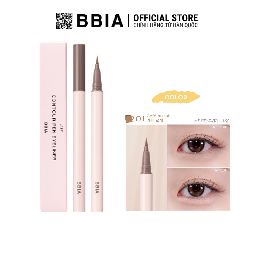 Bút kẻ bọng mắt siêu mỏng, không lem trôi BBIA Last Contour Pen Eyeliner 0.6g
