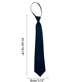 Vipdeal1 Unisex Retro Màu Trơn Mượt Nẹp Cà Vạt Tiệc Cưới Chổi Preppy Phong Cách Đồng Phục Đi Học Pre-Tied Cho Arr