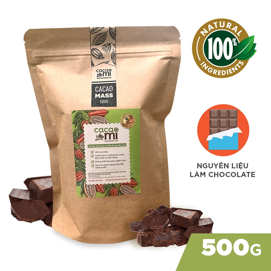 Ảnh Cacao mass CacaoMi nguyên liệu sô cô la handmade từ hạt ca cao 100% nguyên chất không đường 250-500g 1