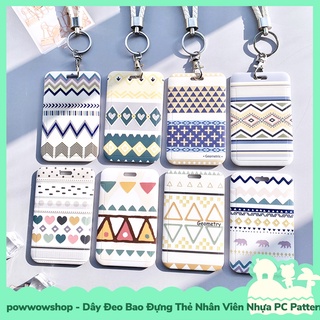 [Sẵn VN - Hỏa Tốc] Dây Đeo Thẻ Bao Thẻ Nhân Viên Nhựa PC Phong Cách Họa Tiết Pattern Vintage