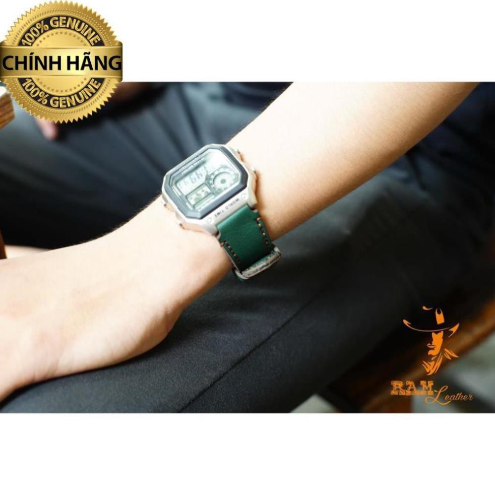 Dây đồng hồ da bò cho Casio AE1200 WHD và Seiko 5 37mm - RAM CLASSIC