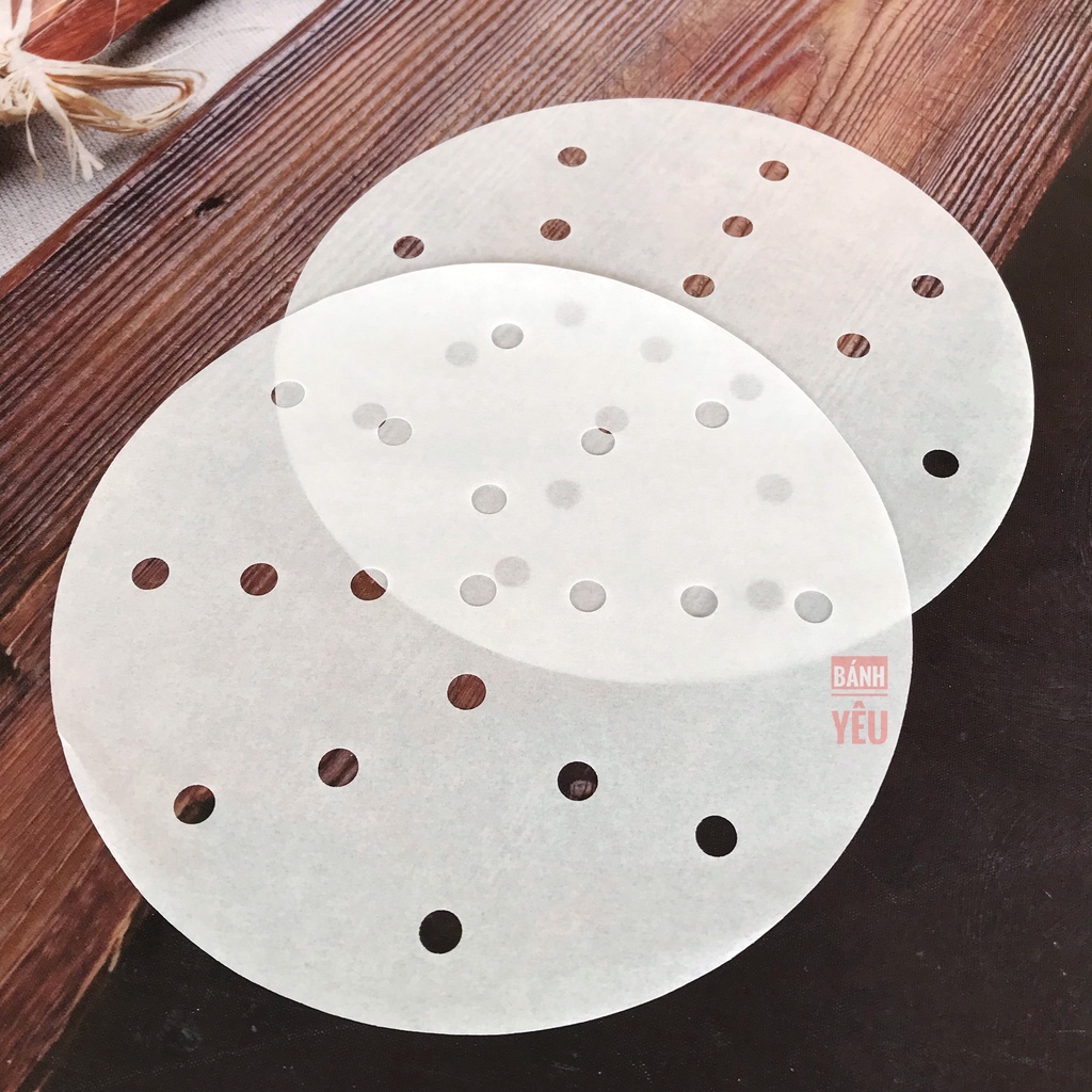 Giấy Nến Tròn Đục Lỗ Hấp Bánh Bao/Nồi Chiên Không Dầu 100 tờ (DCTC)