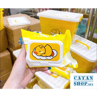 Khăn giấy ướt vịt vàng 1 gói tiện dụng siêu đáng yêu mua 10 gói tặng hộp nhựa GD565-KGVit