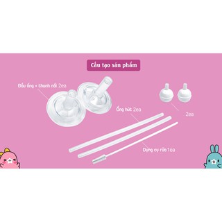 Bộ ống hút thay thế cho bé IBYEOL Friends (chính hãng Hàn Quốc)