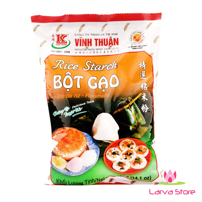 Bột gạo tẻ nấu bột cho bé, làm bánh Vĩnh Thuận gói 400g tiêu chuẩn xuất Châu Âu