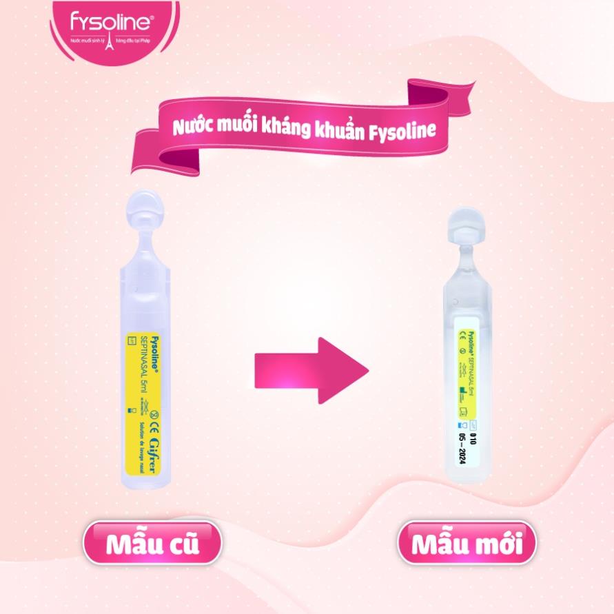 Combo Nước muối sinh lý Fysoline hồng 40 ống x 5ml và Vàng 20 ống x5ml