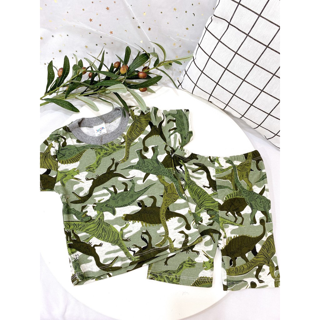 Bộ Cộc Tay Cotton 100 % Thoáng Mát In Nhiều Họa Tiết Siêu Xinh Cho Bé Trai (10-20kg)