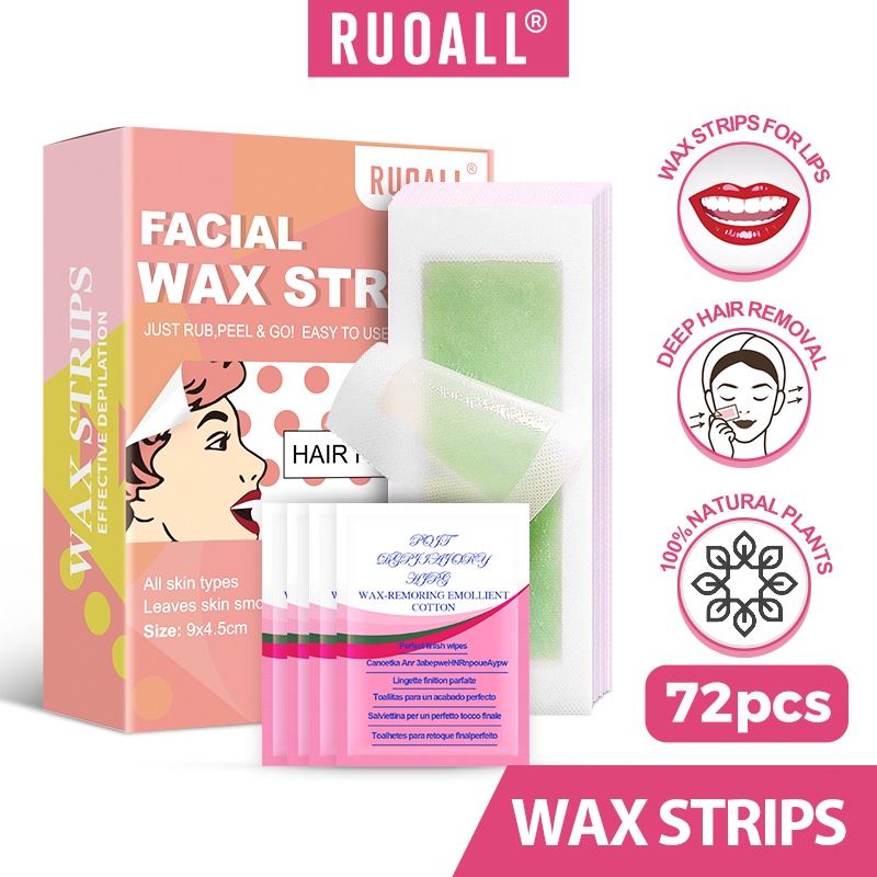 Ảnh RUOALL  sáp tẩy lông đôi môi  (72 miếng + tặng 4 khăn lau sáp dưỡng da) 150g 1