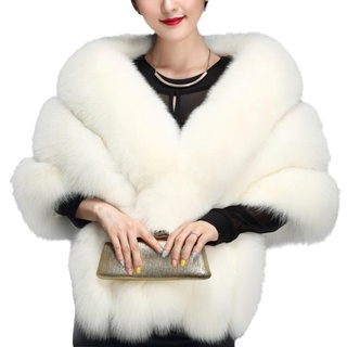 Vipdeal1 Khăn Choàng Cổ Lông Giả Sang Trọng Cho Cô Dâu Trong Mùa Đông