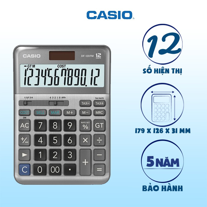 Máy tính Casio DF-120FM chính hãng dành cho cửa hàng, shop bán hàng và văn phòng