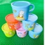 Cốc uống nước hình thú 180ml | Cốc nhựa cao cấp có quai cầm và nắp đậy mềm