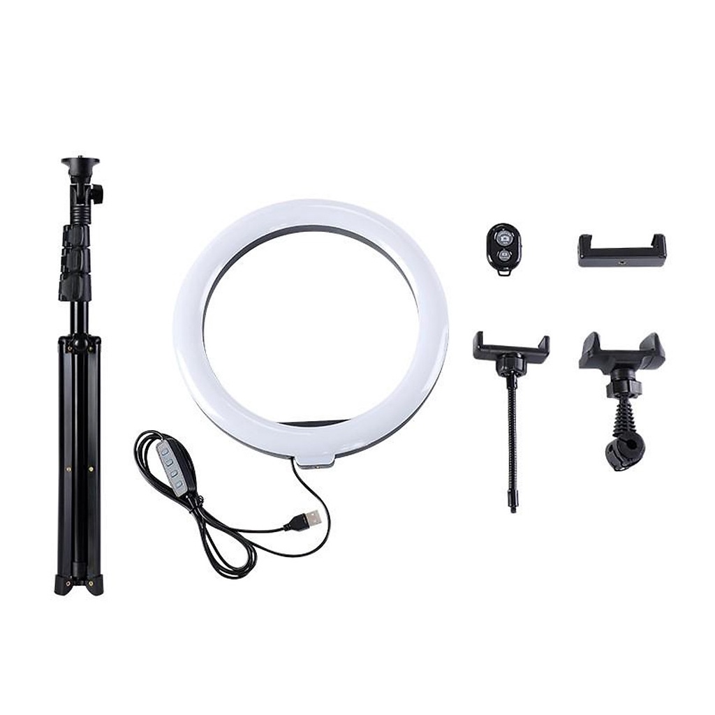Đèn Livestream Size 26cm+Chân Đèn+Kẹp, Hỗ Trợ Quay Video, Make Up, Phun Xăm - Chính Hãng HD DESIGN