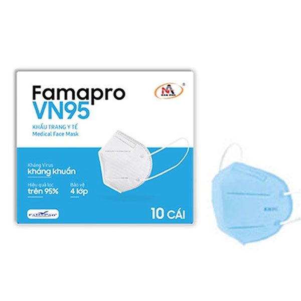 Ảnh COMBO 10 Hộp khẩu trang y tế kháng khuẩn 4 lớp Famapro VN95 (10 cái/hộp) 4