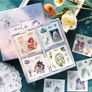 Sticker Cute Dễ Thương Ngẫu Nhiên [ 6 tấm ] Trong Set 100 Tấm Và Stickers Vintage Dán Sổ Decor Siêu Xinh ST1