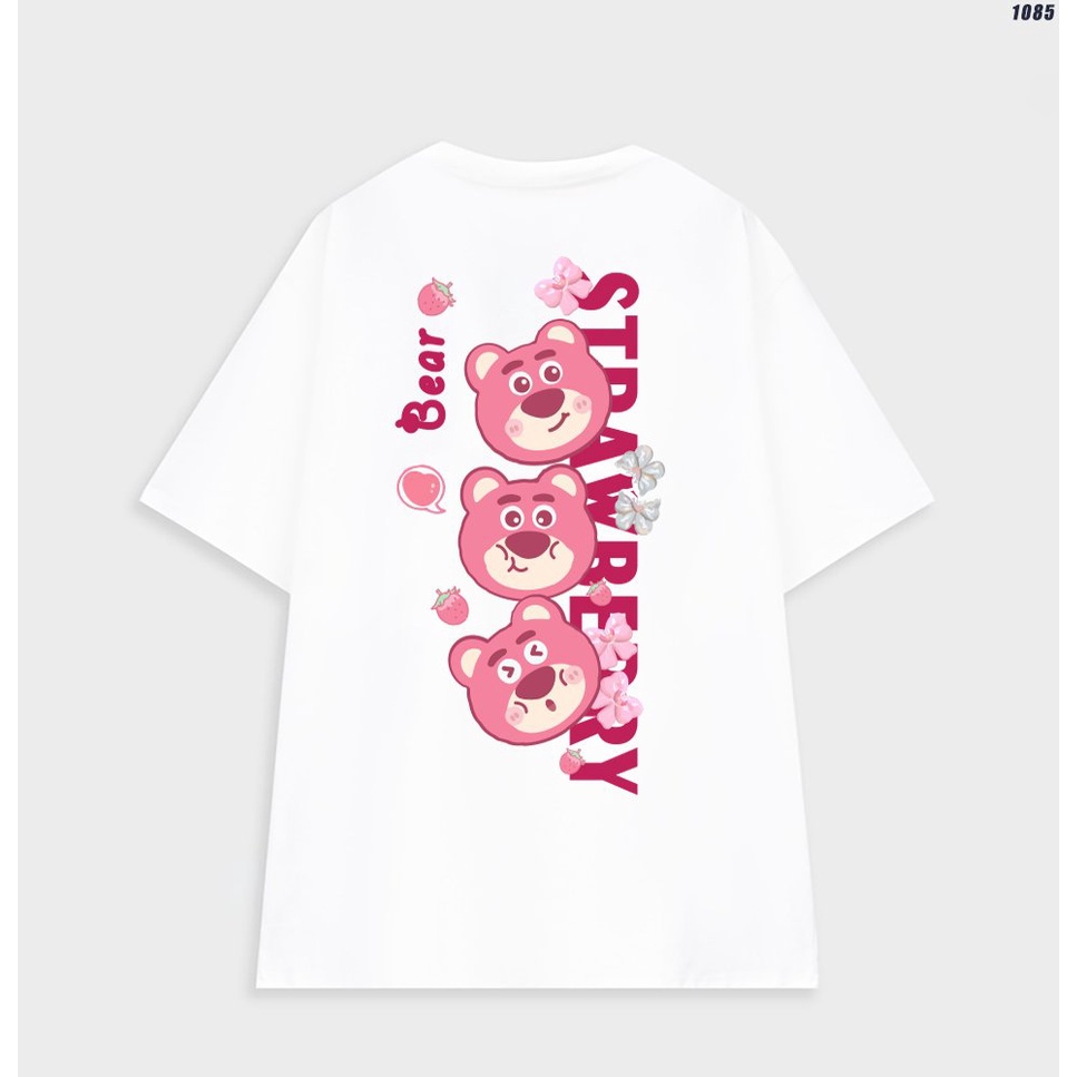 Áo phông nữ form rộng tay lỡ cute Gấu dâu 1085 HY STUDIO | Shopee 