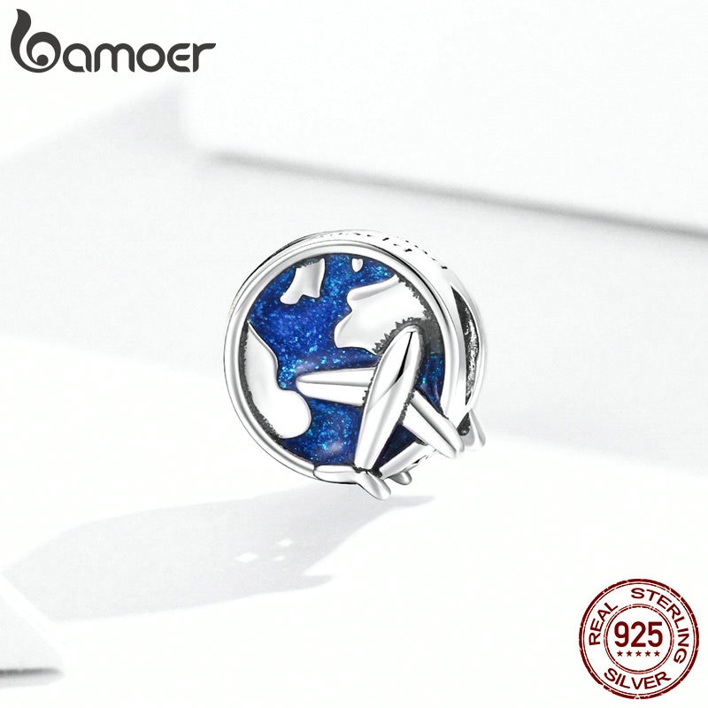 BAMOER Mặt Dây Chuyền Bạc 925 DIY SCC1568 Họa Tiết Voyage Độc Đáo