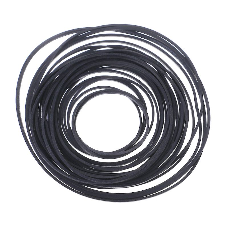 50Pcs/bag 1mm Mix Cassette Tape Machine Belts Assorted Flat Rubber Belt 45-130mm