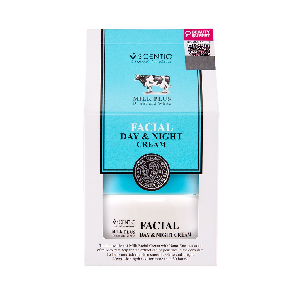 Ảnh Kem dưỡng sáng da mặt ngày và đêm Scentio Milk Plus Bright And White Facial Day & Night Cream 50ml 2