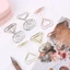 TUYỆT VỜI 1 / 5 Chiếc Nơi Thẻ Thời Trang Mini Kẹp Giấy Lãng Mạn Kim Loại Hoa Hồng Vàng Ảnh Kẹp