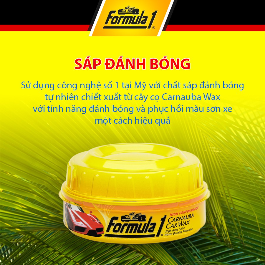 Sáp Đánh Bóng & Bảo Vệ Sơn Xe Hộp Lớn FORMULA 1 613762 340g Phù Hợp Cho Nhiều Dòng Xe Ô Tô Xe Hơi Xe Tải Xe Máy