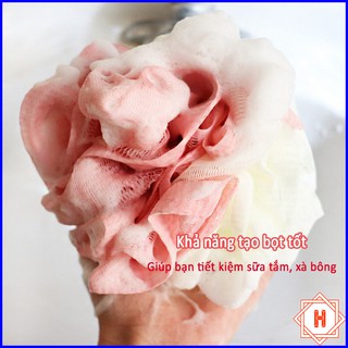 Bông tắm tròn cao cấp 2 màu pastel xinh xắn, lưới mềm mại { H }