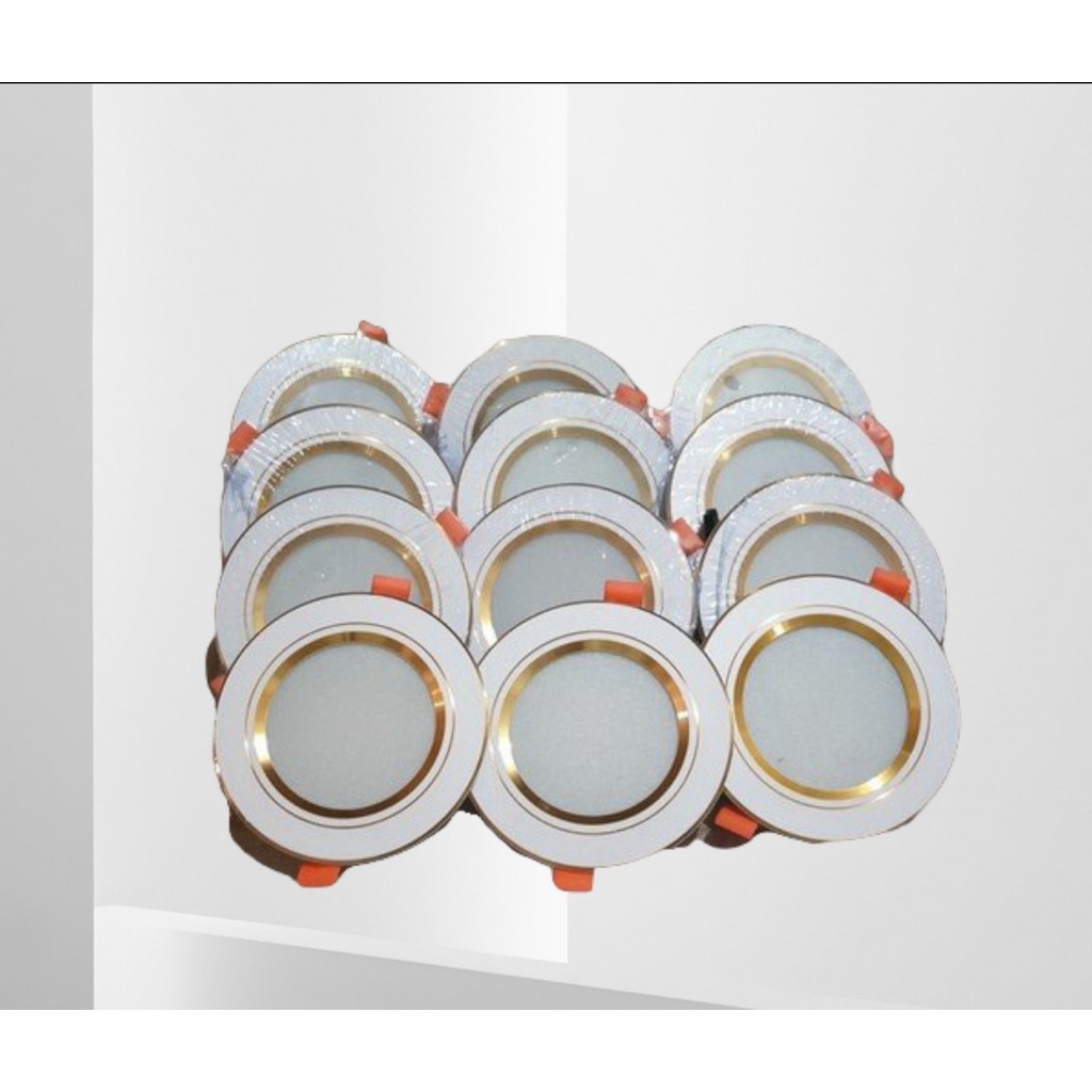 Ảnh Đèn Led âm trần, Vilighting, ánh sáng trắng, 3 màu 7w phi 90 viền vàng, viền bạc đế đúc. Bảo hành 24 tháng 3