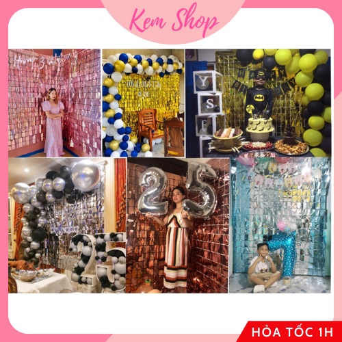 Tấm rèm sequin lấp lánh 1*2m làm backdrop dán tường Kem Shop trang trí sinh nhật tiệc cưới sự kiện - Kemshop K355