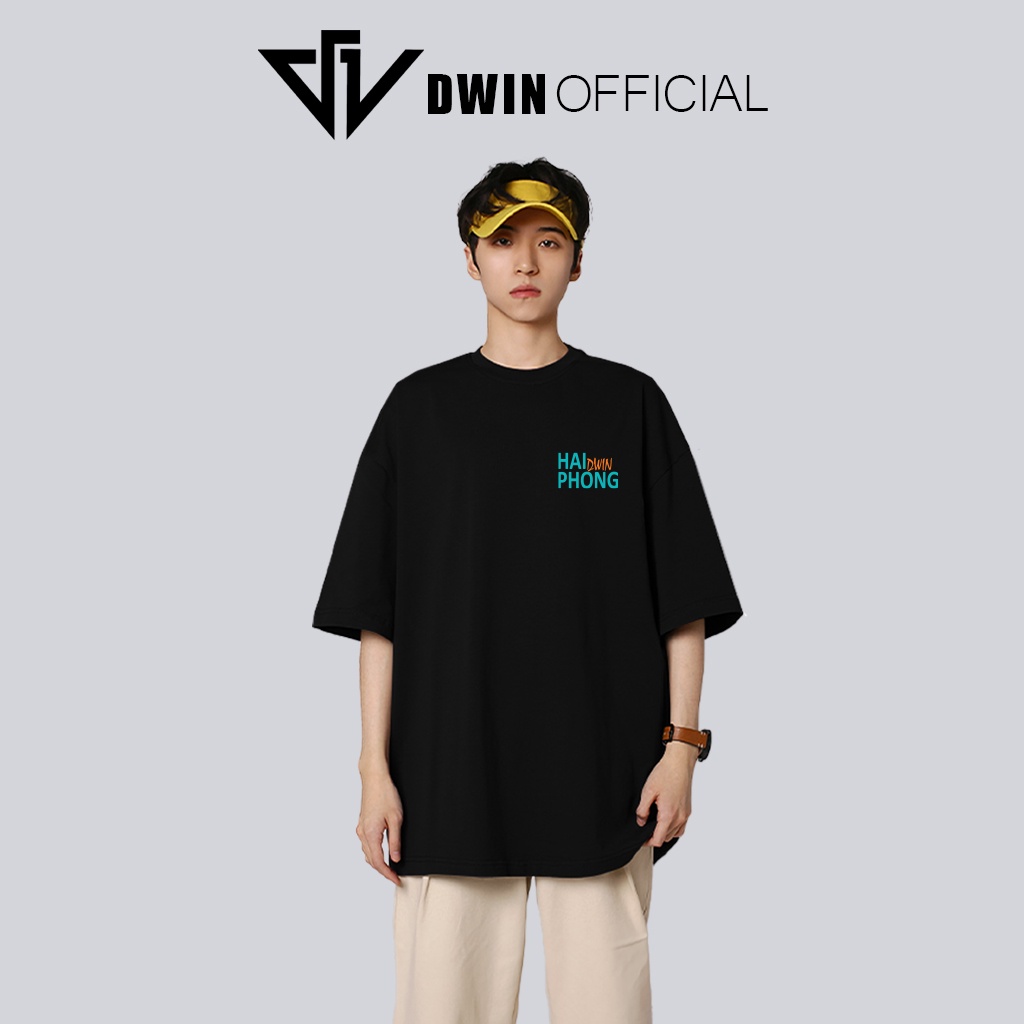 Mô tả Áo thun unisex Hải Phòng thời trang Dwin basic tee phông trơn nam nữ tay lỡ oversize form rộng - 3