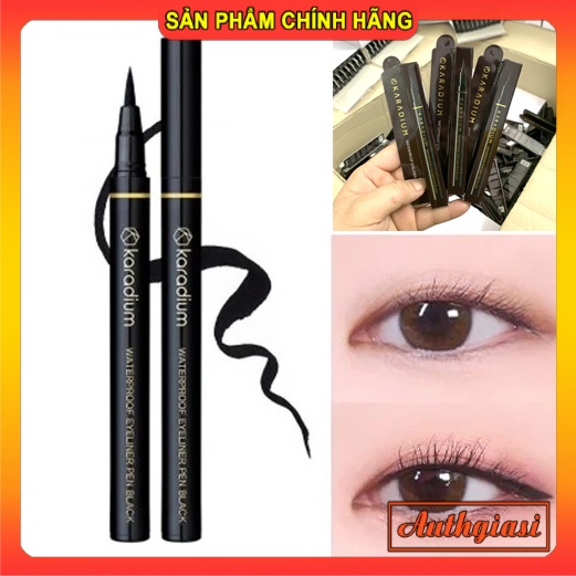 Bút Dạ Kẻ Mắt Nước Lâu Trôi Sắc Nét Karadium Waterproof Brush Liner Eyeliner Pen Black 