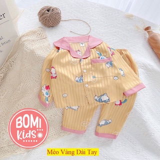 [ 6KG - 19KG ] Đồ Bộ Bé Gái Mặc Nhà Pijama Lụa Cao Cấp Tay Dài Cho Bé - Chất Vải Lụa mềm Mịn Thoáng Mát_BM32